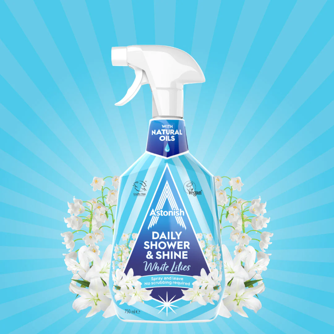 Astonish Specializovaný čisticí sprej na sprchové kouty Daily shower White Lily